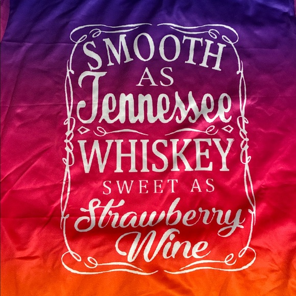 Colorful Ombré Smooth as Tennessee Whisky Short sleeve t & Shorts Set Womans XL - Picture 2 of 5